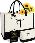 Gifts for Women,Canvas Tote Bag with Makeup Bag,Wedding Bride Birthday Gift - Image 13