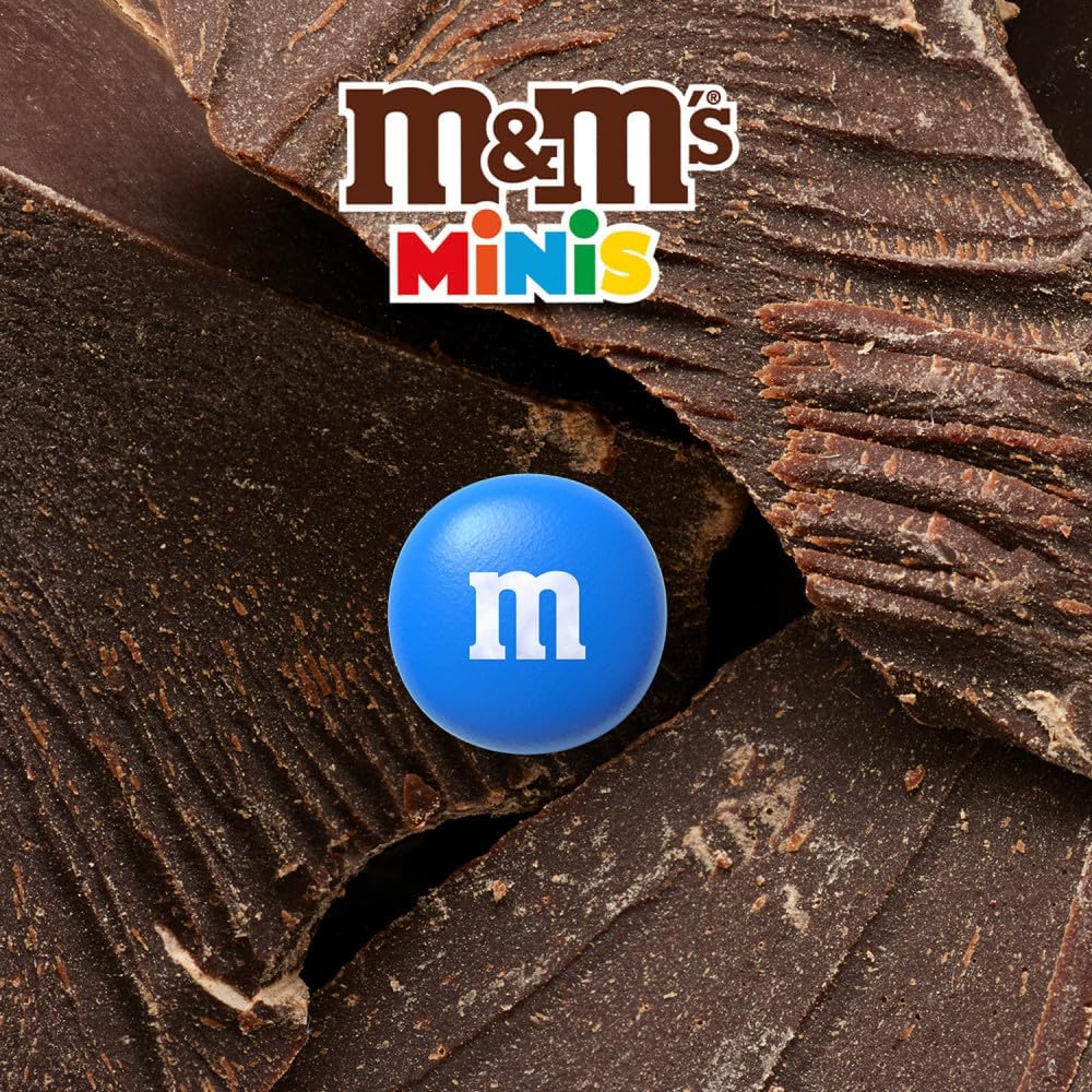Close-up of the nutritional facts and ingredient label on the back of the imported M&M'S tube.