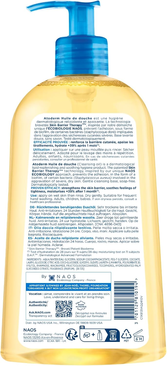 Bioderma Atoderm Shower Oil nourishing cleansing oil texture