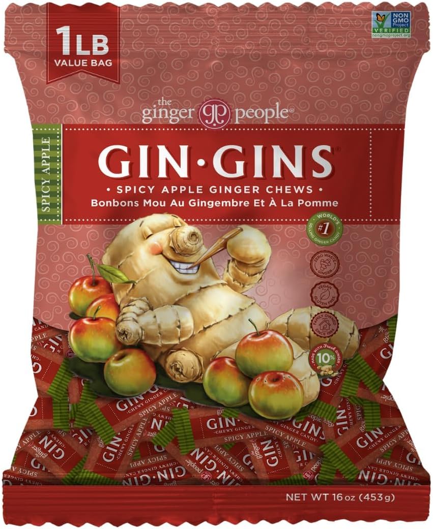 GIN GINS Original Ginger Chews - Natural Fresh Ginger Candy by The Ginger People - Individually Wrapped Healthy Candy - Original Flavor - Large 1 lb Bag (16oz) - Pack of 1 - Image 15