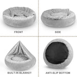 Small dog sleeping in Joejoy cozy cuddler pet bed