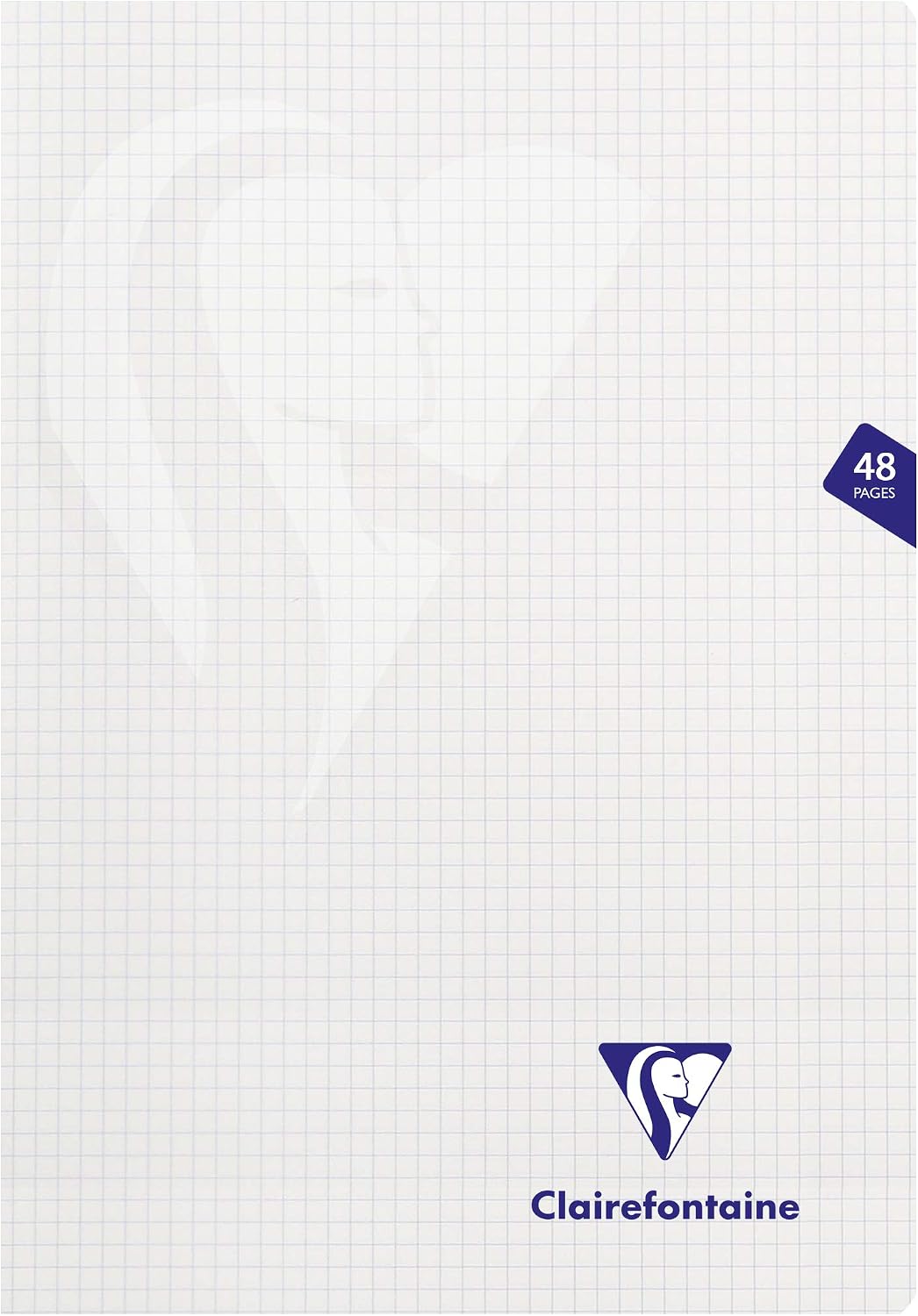 Clairefontaine stapled binding detail on square ruled notebook