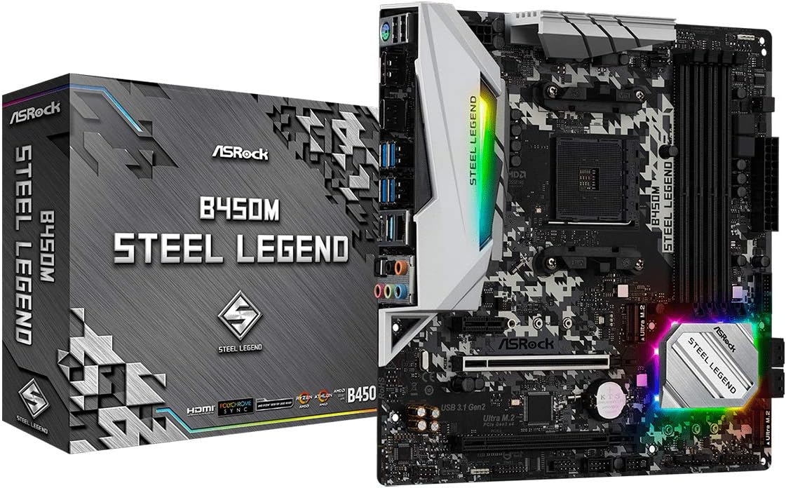 ASRock B450M Steel Legend motherboard front view