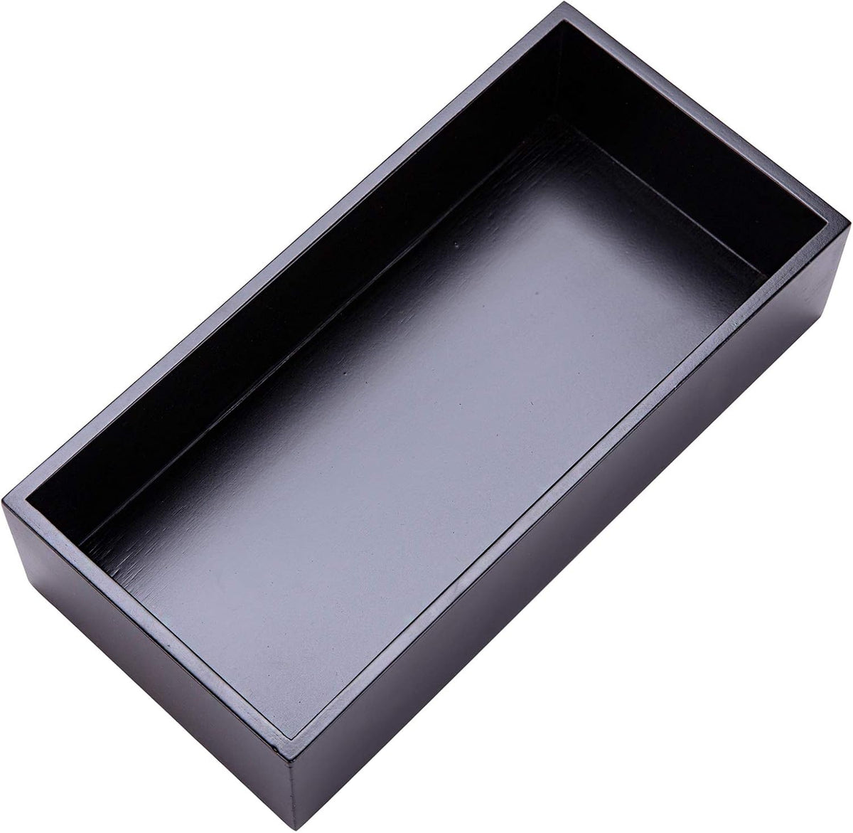 Bamboo Drawer Organizer Box for Office Home Black Orgnizer Boxes Office Organizer Boxes, Black 12"*4" - Image 11