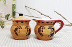 ACK Tuscany Colorful Ceramic Hand Painted Fleur De Lis Cream & Sugar Set of 2pcs - Image 9