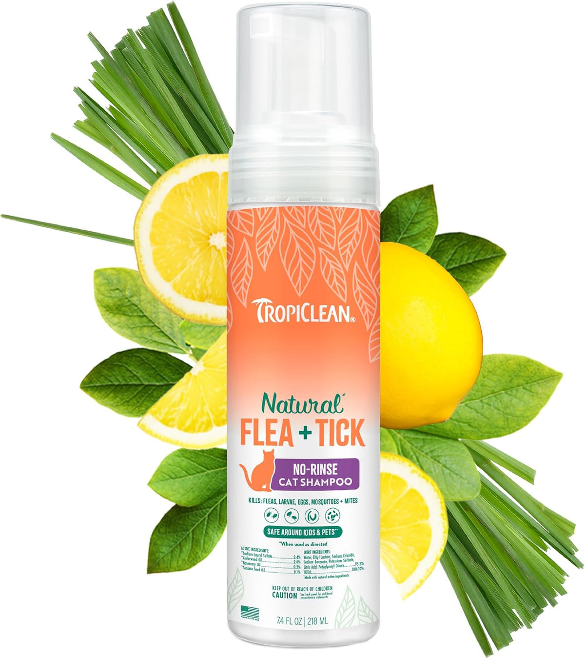 TropiClean Gentle Flea Shampoo for Cats, Flea and Tick Prevention for Cats, Powerful & Natural Defense, Made in USA, 12 oz. - Image 9