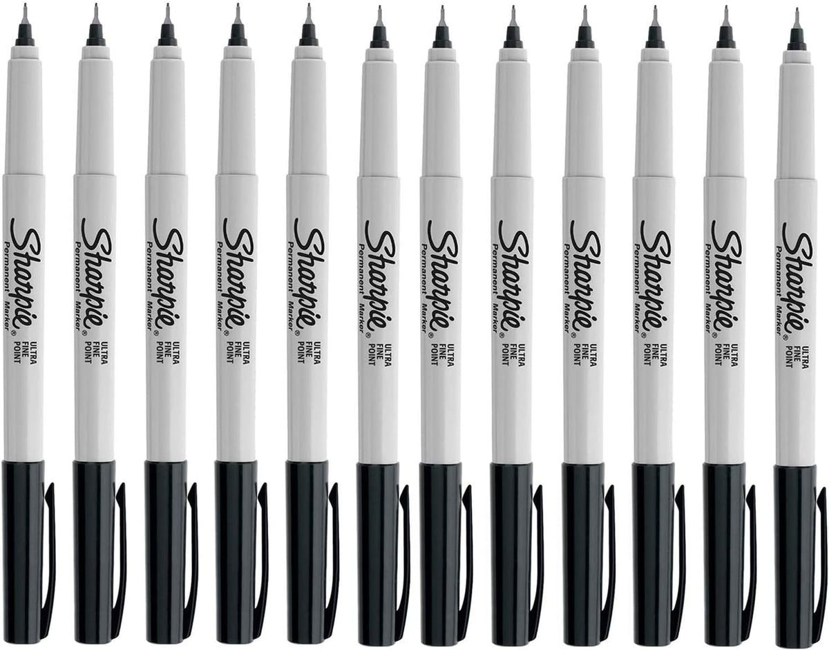 Sharpie permanent markers ultra fine point black front view packaging