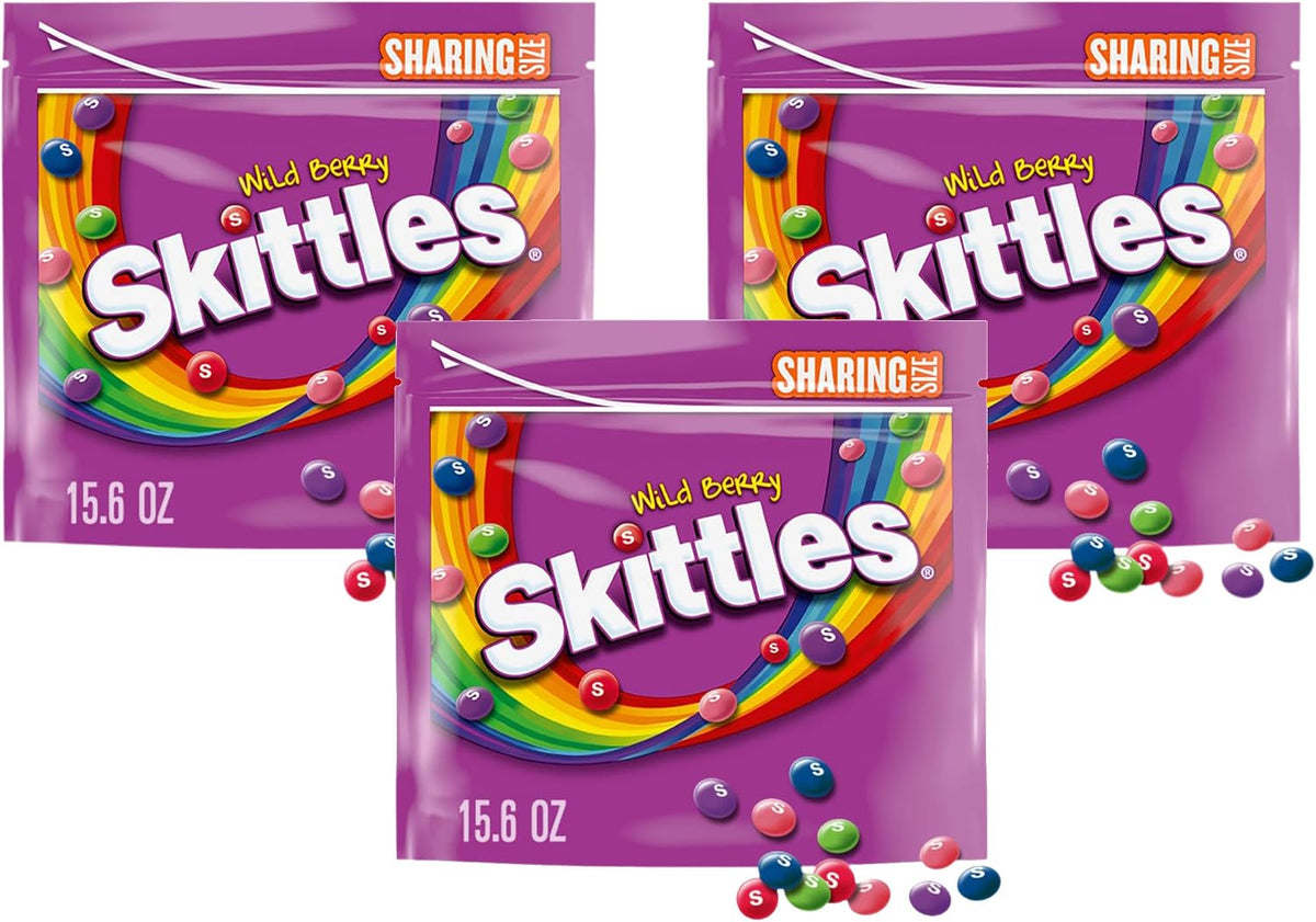 SKITTLES Wild Berry Chewy Candy Share Size Movie Night Party Favor Candy Snack, 15.6 Oz Resealable Bag - Image 10
