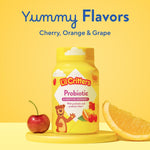L'il Critters gluten free kids probiotic gummies bottle showing safety seal