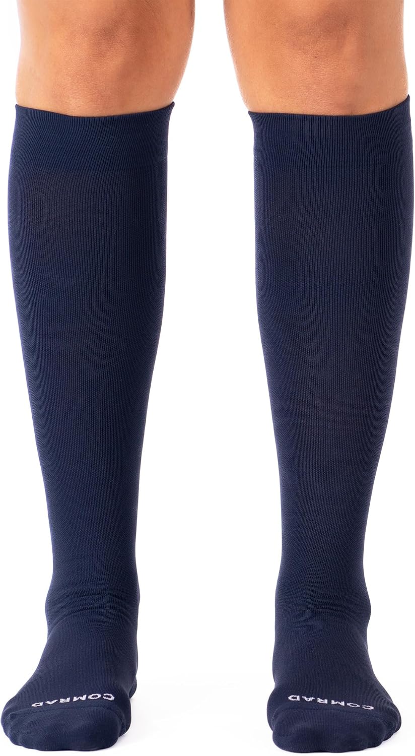 Comrad lightweight nursing support socks paired together