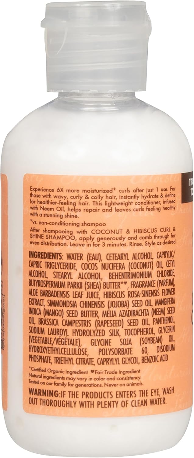 Shea Moisture coconut and hibiscus conditioner back label details