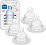 MAM Baby Bottle Nipples Extra Slow Flow Size Zero pack front view showing authentic silicone design.