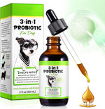 ALIVO dog probiotics bottle front view with dropper packaging