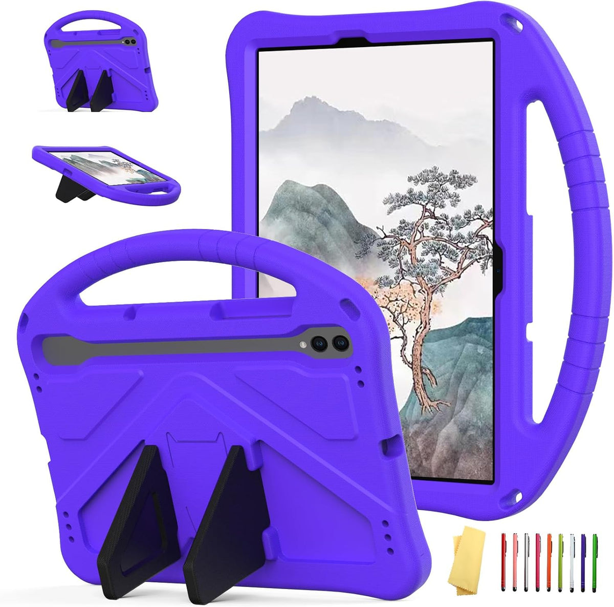 Kids Case for Samsung Galaxy Tab S10 Ultra/S9 Ultra/S8 Ultra Tablet 14.6 inch 2024/2023/2022, with Handle Stand Kids Friendly Slim Lightweight Soft EVA Foam Shockproof Kickstand Cover, Red - Image 15