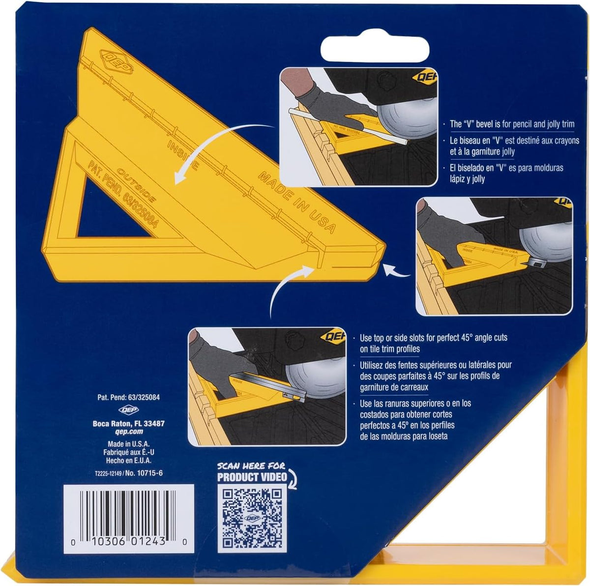 QEP tile trim square bottom base view