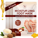 Bloomora hydrating foot mask front view packaging