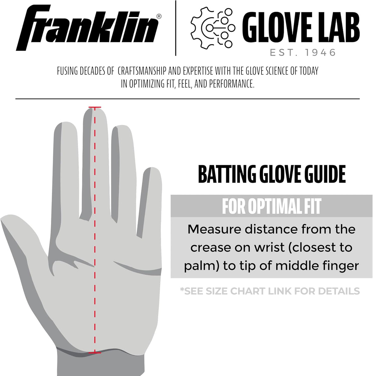 Franklin Sports adult batting gloves backhand tectonic insert