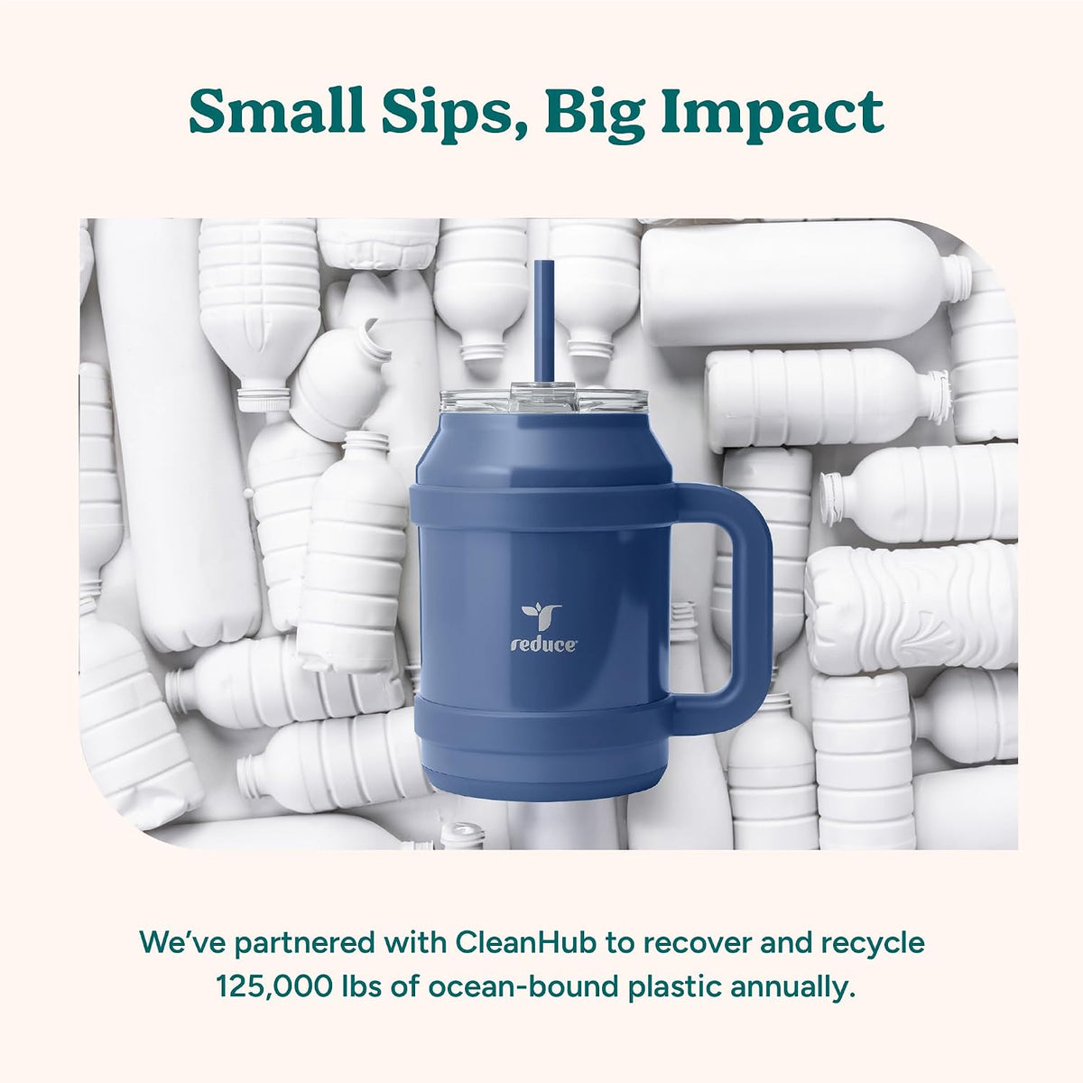 Reduce Cold1 water tumbler packaging and accessories