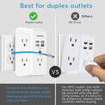 POWERIVER multi plug outlet plugged into a wall plate