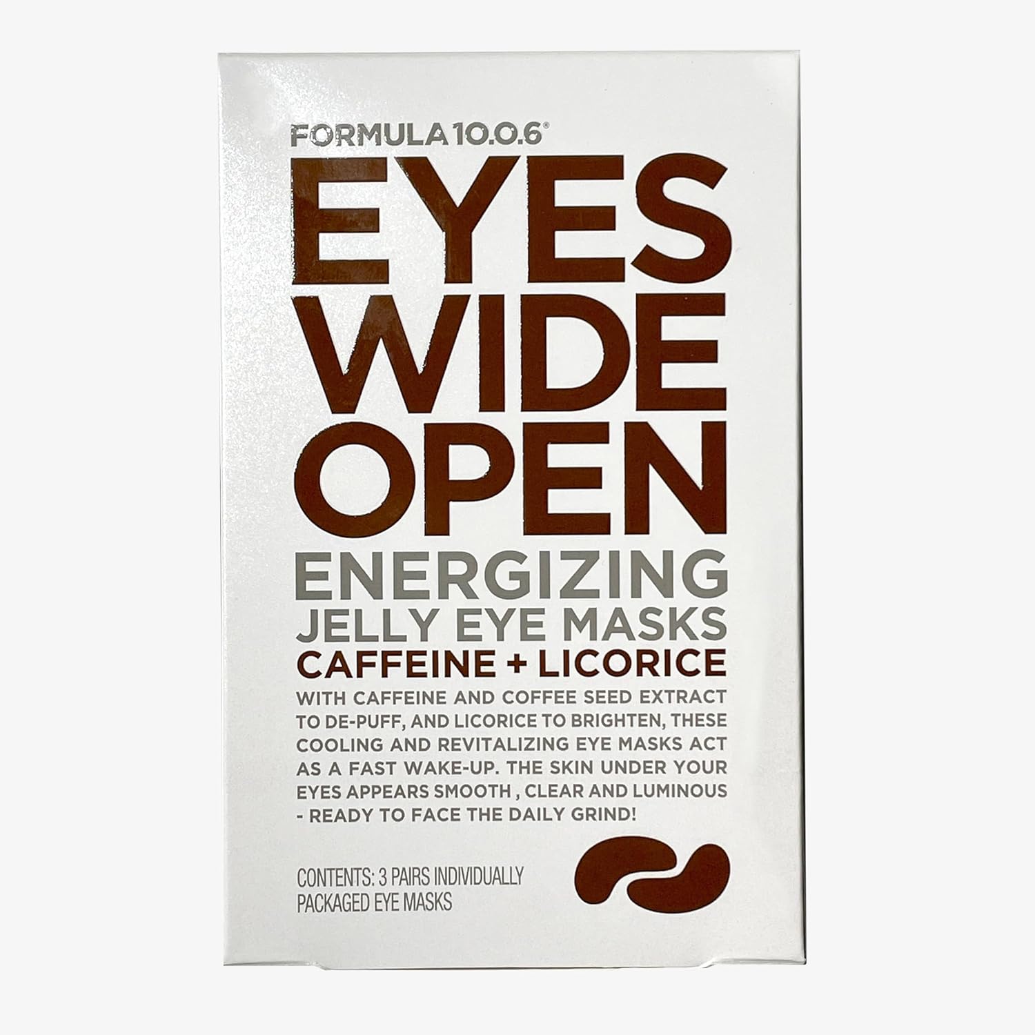 Formula 10.0.6 Eyes Wide Open Energizing Jelly Eye Masks white box front view imported skincare
