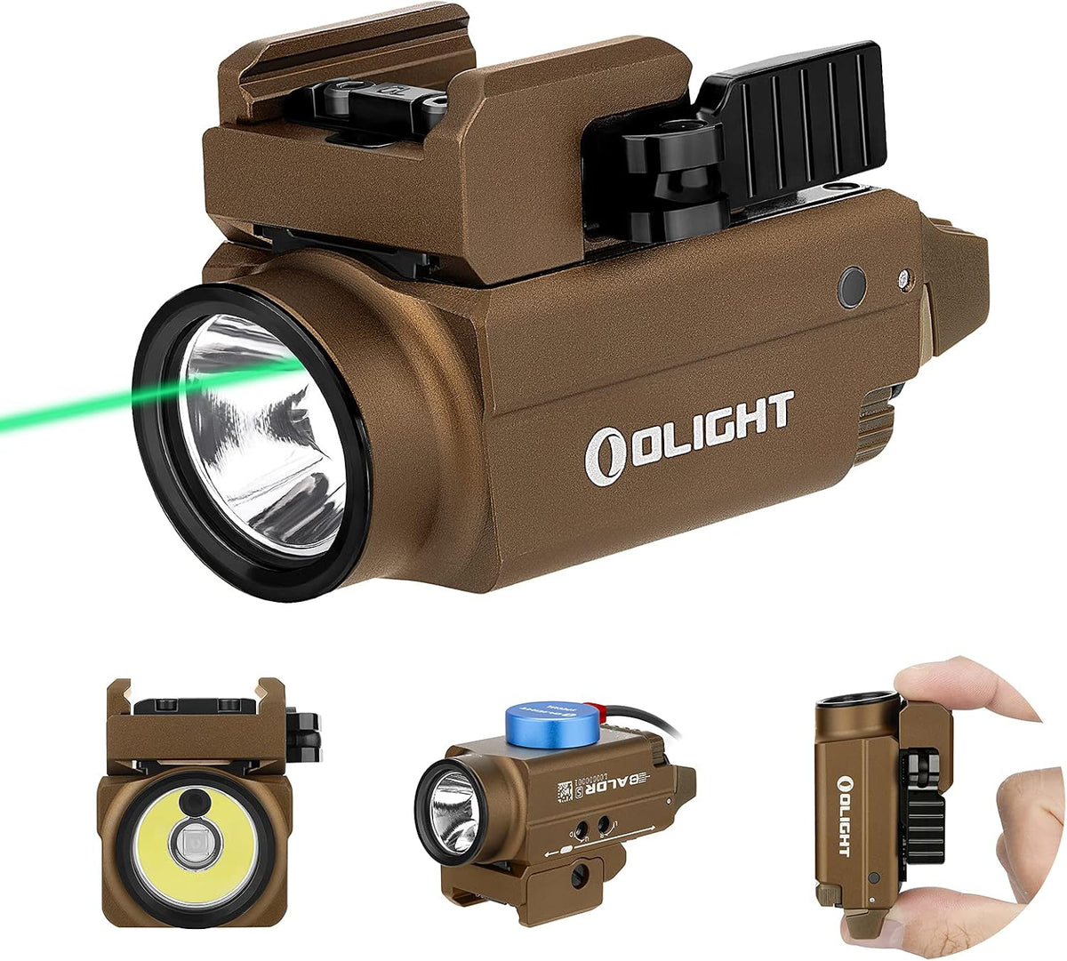 OLIGHT Baldr S Blue Beam 800 Lumens Magnetic USB Rechargeable Tactical Flashlight with White LED Combo, Compact Rail Mounted Light with 1913 or GL Rail, Battery Included (Desert Tan) - Image 12