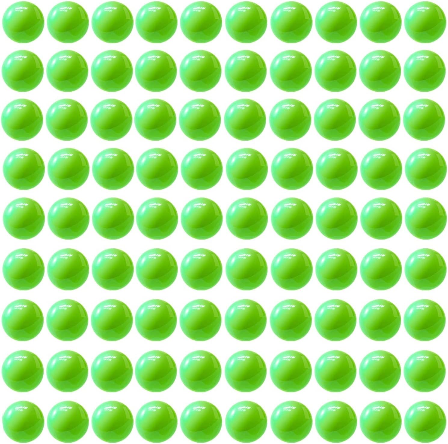 Yoeevi game replacement marbles front view showing ninety green plastic balls.