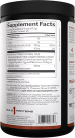 Rule 1 Multi-Source Collagen nutritional facts and supplement label