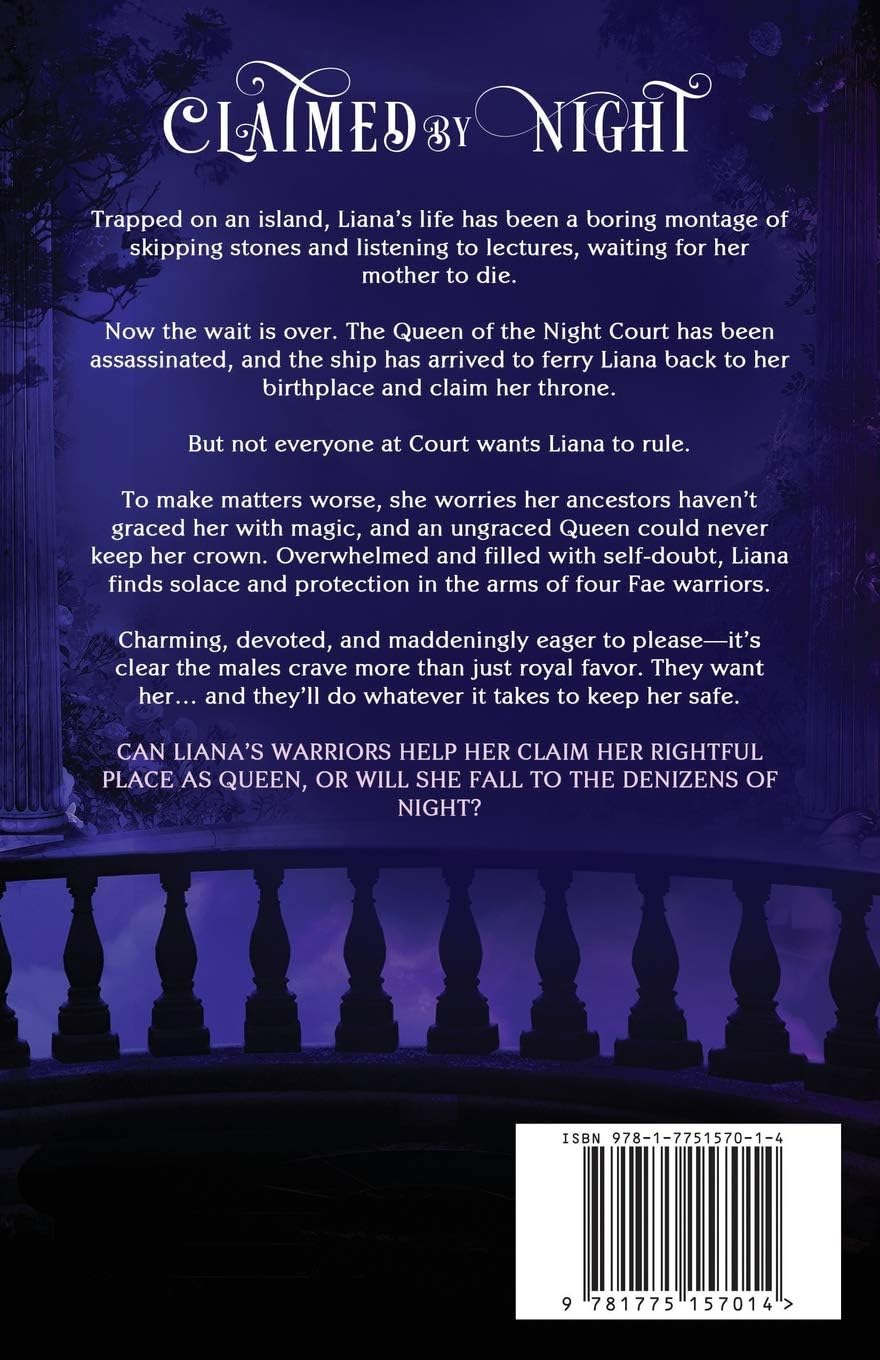 Elena Lawson Claimed By Night Book Back Cover and Details