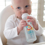 Dr. Brown's lion print baby feeding bottle lifestyle angle