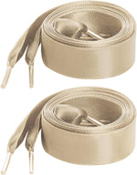 Marrywindix 2 Pairs 47" Flat Satin Ribbon Shoelaces Silk Shoestring Wide Shoe Laces for Sneaker Skate Shoes Boots Sport Shoes - Image 12
