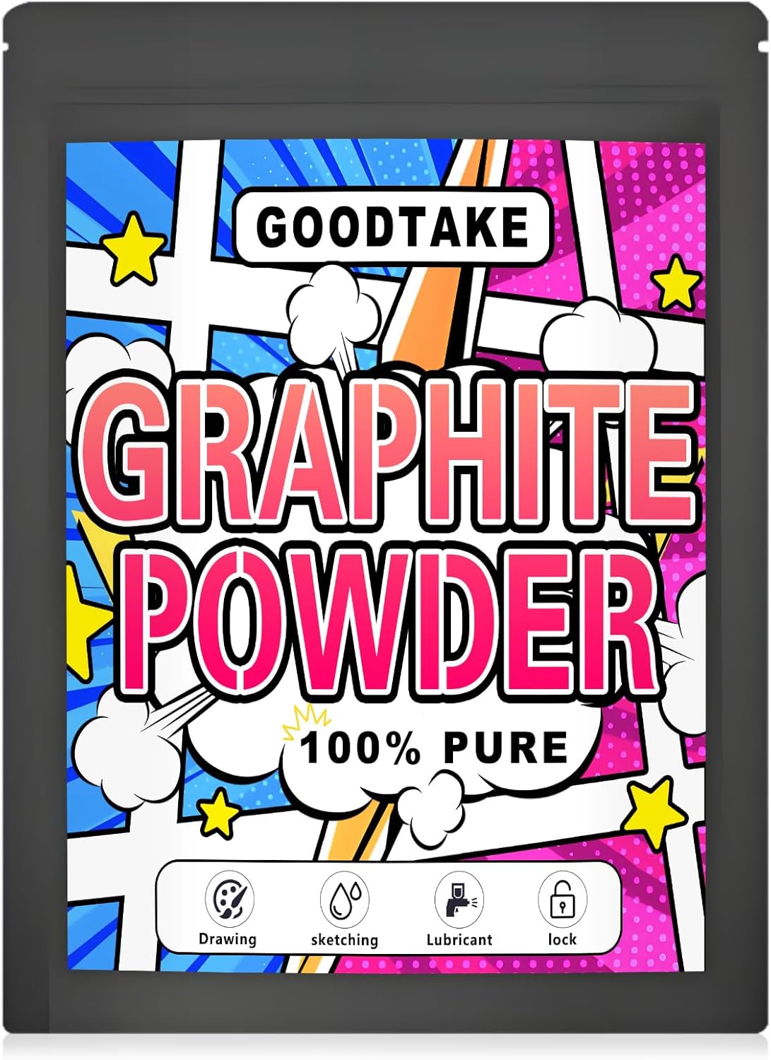 GOODTAKE 2000 mesh graphite powder lubricant front view of resealable bag