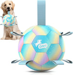QDAN Dog Balls, Dog Soccer Ball with Straps, Pink Girl Puppy Toy Balls for Small Medium Dogs, Outdoor Water Pool Toys, Puppy Pet Birthday Gifts, Rainbow6 Inch - Image 9