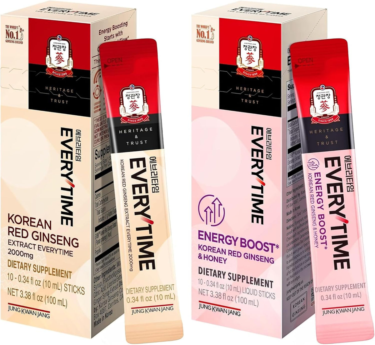 Jung Kwan Jang Everytime Korean Red Ginseng Liquid Stick Bundle front view authentic imported energy supplement