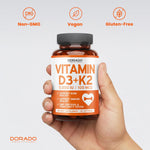 Dorado Nutrition Vitamin D3 K2 side view with dosage info