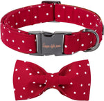 Cotton Dog Collar with Bow Puppy Collar with Black Red Plaid for Small Medium Large Boys Girls Dogs - Image 11