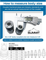Summit Hydraulics quick disconnect fittings with locking sleeve mechanism