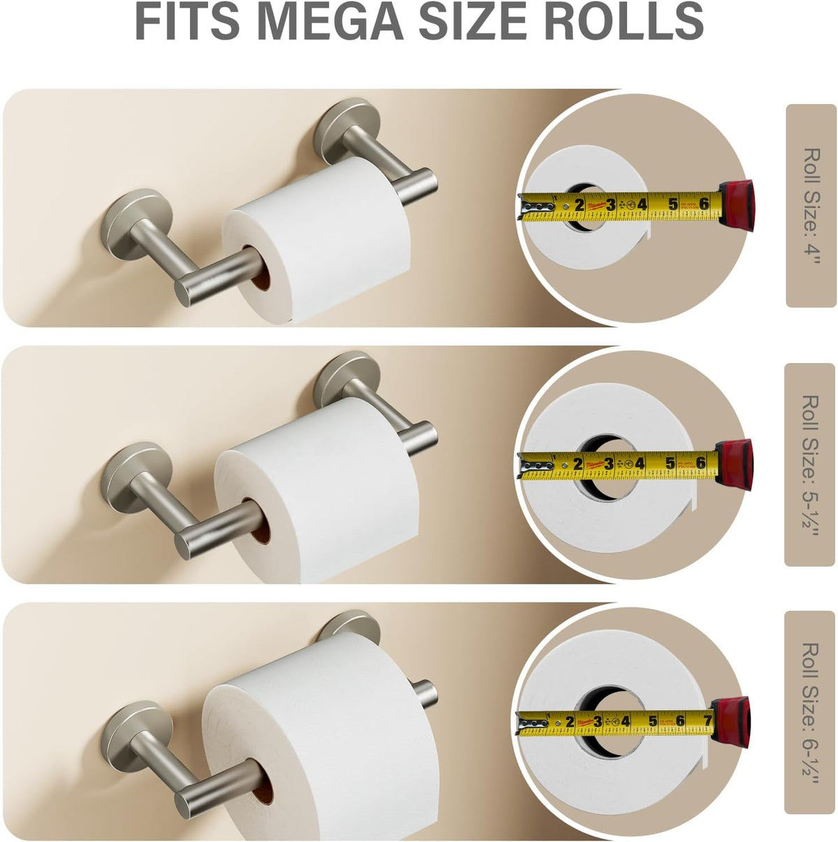 Pokim stainless steel toilet paper holder pivoting arm open
