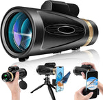 KTBDING high definition monocular telescope front view showing the large objective lens cover.