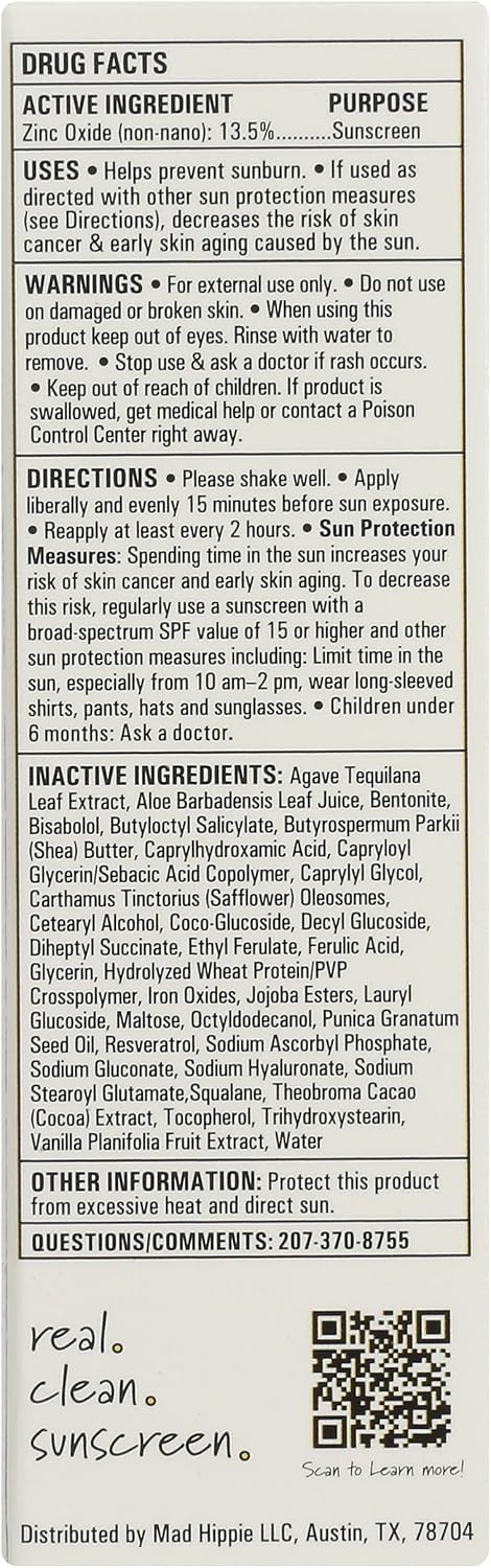 Mad Hippie imported USA skincare tinted sunscreen bottle