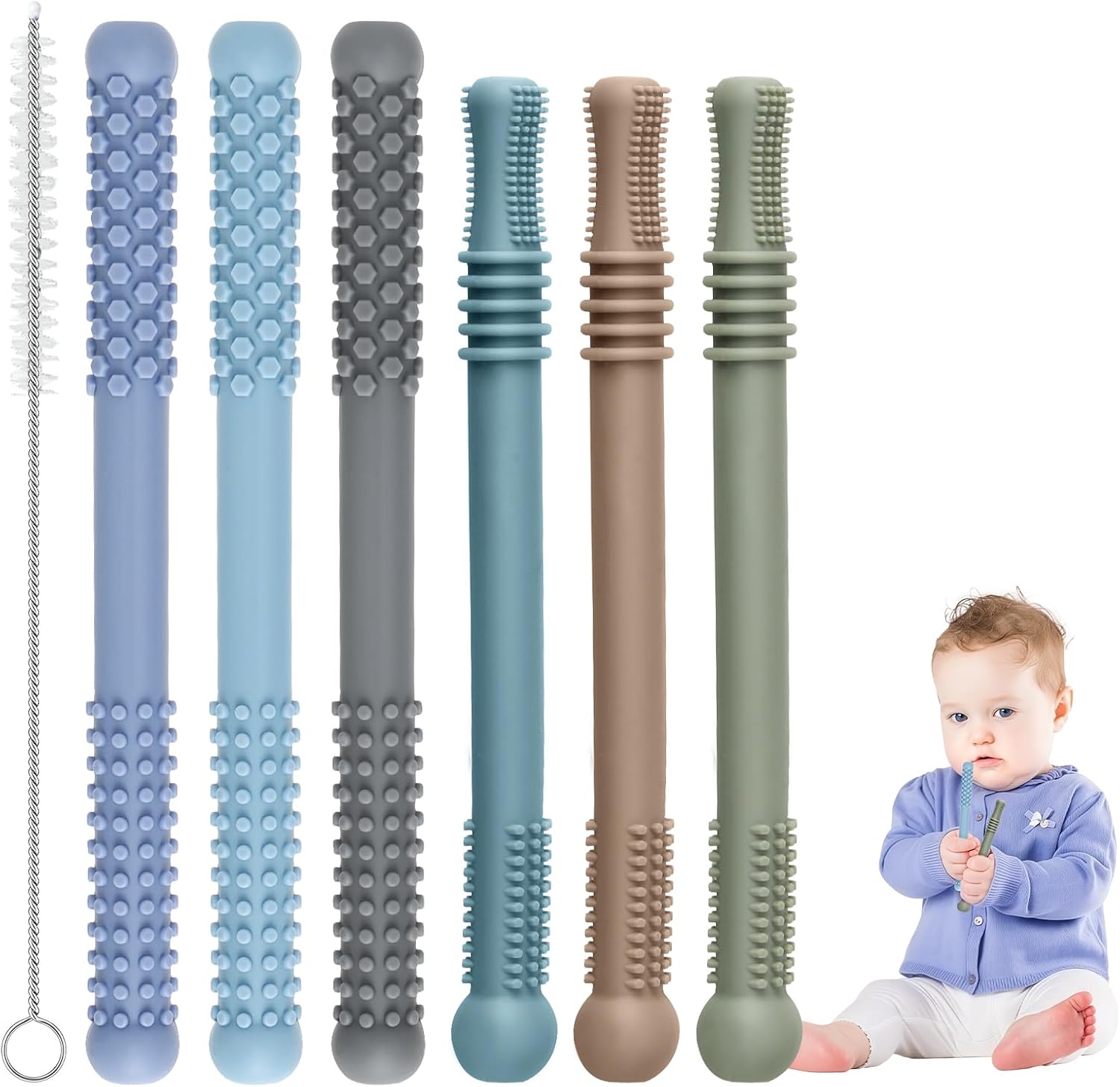 Bebecan silicone teething sticks set front view