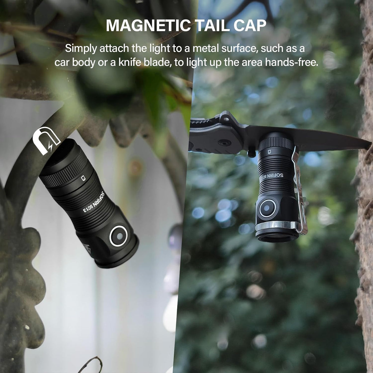 Sofirn SC13 portable flashlight packaged with accessories