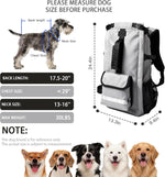 TOPDADA adjustable pet carrier showing internal safety leash and auto lock zippers