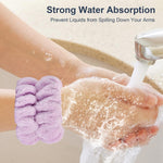 Dorbetar purple spa wristbands worn on arms
