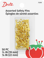 Size 2 brass safety pins detail view
