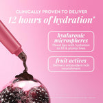 Glow Recipe lip treatment box packaging with hyaluronic acid ingredient callout
