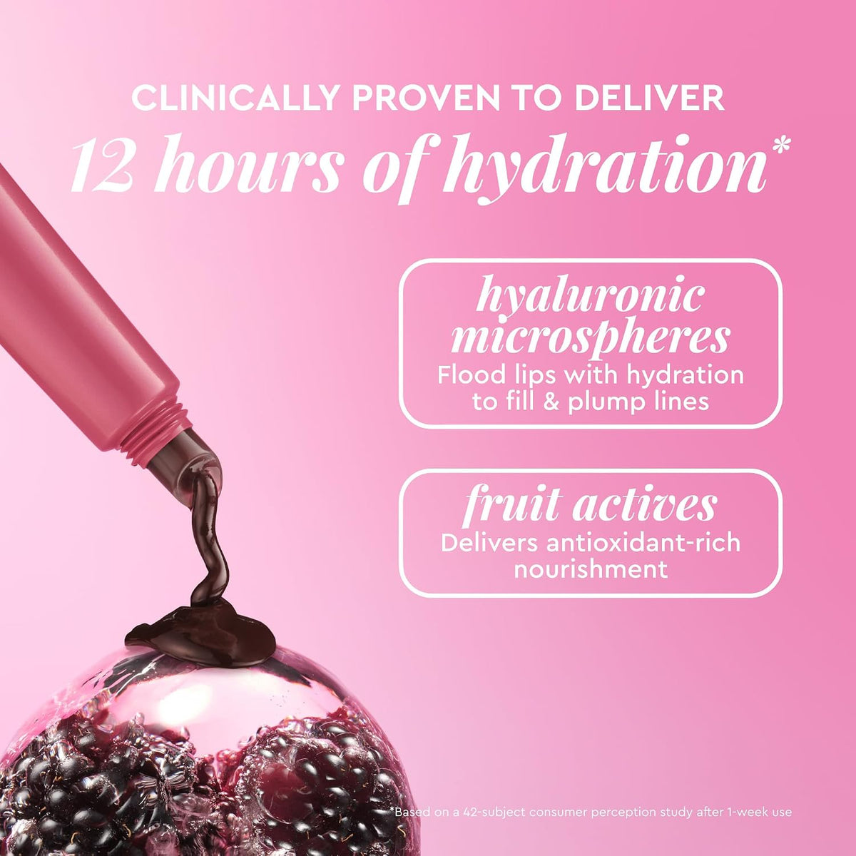 Glow Recipe lip treatment box packaging with hyaluronic acid ingredient callout