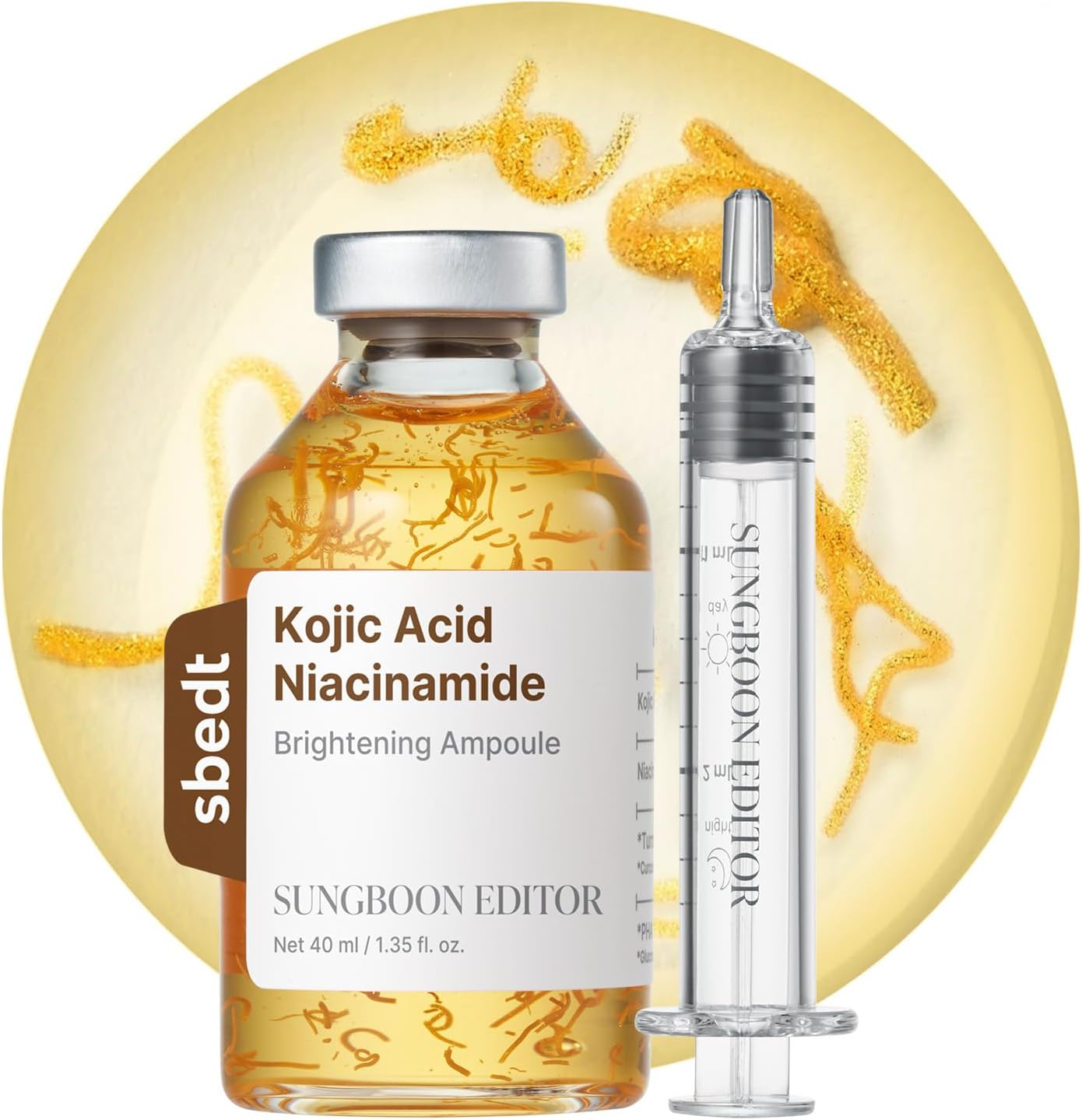 SUNGBOON EDITOR Glow Intensive Kojic Acid Ampoule, Radiance-Boosting Serum for Face with Kojic Acid, Turmeric & PHA l For Uneven Skin Tone & Dark Spot Care l Korean Skincare Serum, 1.35 fl oz - Image 1