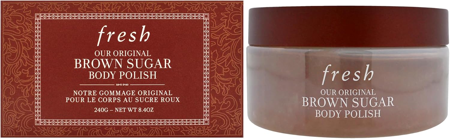 Fresh brown sugar body polish front view jar