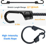 STATABSTA elastic bungee straps pack of five in gray and black
