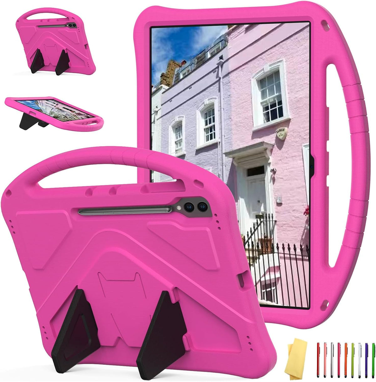 Kids Case for Samsung Galaxy Tab S10 Lite/ S10 FE/ S9 FE 10.9 inch/Tab S9/ S8/ S7 5G Tablet 11" with Anti-Slip Handle Stand Lightweight Soft EVA Shockproof Kickstand Girl Boy Cover, Black - Image 15